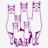 Colorful Alpaca Graphic Design An illustration of a friendly alpaca standing in a green meadow.