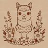 Floral Patterned South American Camelid Alpaca animal in a floral pattern.