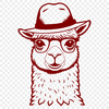 Adorable Alpaca in Specs An illustration of a cute alpaca wearing glasses on its head.
