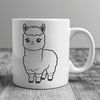Free Digital Alpaca Clip Art A digital illustration of a calm alpaca with a neutral background.