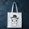 Colorful Andean Camelid Alpaca wearing a traditional hat in a vector format.
