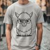 Whimsical Alpaca Wearing Eyeglasses Alpaca animal wearing glasses in vector illustration format.