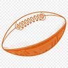 A close-up illustration of a football used in the sport of American football.