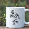 Football Player in Action Illustration A high-definition illustration of an American football player in action, highlighting the sport's key equipment.