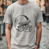 A vector illustration of an American Football equipment, including a football helmet.