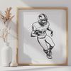 American Football Gear Illustration A detailed illustration of a football player's equipment, featuring a helmet and other gear.