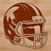An illustration of a football helmet, a key component in the sport of American football.