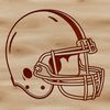 Football Helmet Design Vector Art A detailed illustration of a football helmet and American football, suitable for cutting machine designs.