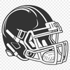 Football Helmet Logo Illustration An illustration of a football helmet adorned with an American football logo, suitable for printing or cutting.