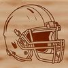 American football player's helmet illustration in vector format.