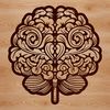 An illustration of the human brain with ornate details, highlighting its anatomy.