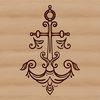 Nautical Ornament Anchor Icon A decorative anchor symbol with intricate details, suitable for nautical-themed designs and projects.
