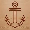Nautical Anchors Illustration An illustrative representation of multiple anchors in various styles and arrangements on a nautical background.