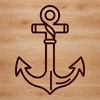 Simple Anchor Line Drawing Design A simple line drawing of a nautical anchor, suitable for vector designs in various formats.