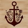 Anchor Florals Nautical-themed anchor design with floral elements, suitable for vector graphic projects.