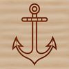 Anchor nautical symbol in a simple line drawing style.