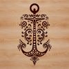 Ornate Anchor Design SVG Illustrative anchor design with ornate details, suitable for nautical-themed projects.