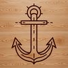 Simple Anchor Line Art SVG A simple line drawing of a classic anchor, perfect for nautical designs.