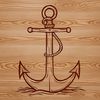 Nautical Anchor Icon in Vector Graphics Style A stylized anchor icon in a nautical theme, suitable for use in vector graphics projects.