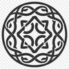 A traditional Celtic design featuring intricate ornate patterns and shapes.