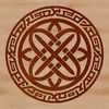 A traditional Celtic ornate shape with intricate pattern designs.