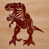 A detailed illustration of a T-Rex, a prehistoric carnivorous dinosaur from the Cretaceous period.