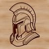 Male Spartan Digital Art Illustration A 2D digital illustration of a male Spartan warrior wearing a helmet and armor.
