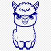 Vector Alpaca Graphic Art An electronic vector representation of an alpaca's facial features and body structure.