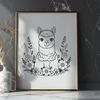 Adorable Alpaca in a Floral Wonderland A vector illustration of a single Alpaca in a natural environment with floral elements.