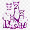 Beautiful Alpaca Illustration A high-quality digital illustration of a South American camelid with a fuzzy coat and long neck.
