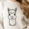 Beautiful Alpaca SVG design An illustration of a South American camelid animal, commonly known as an alpaca.