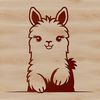 Whimsical South American Animal Design A detailed illustration of a friendly alpaca looking out from behind a fence.