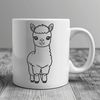 Lovely Alpaca Illustration An illustration of a standing alpaca with soft fur and gentle eyes, suitable for digital designs.
