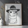 Cute Alpaca Wearing a Chullo Hat A digital illustration of a South American camelid wearing a hat.