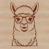 SVG vector illustration of a domesticated South American camelid animal, commonly raised for its wool.
