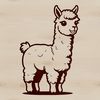Adorable South American Camelid SVG A single Alpaca standing in a natural setting, depicted as a high-quality vector graphic.