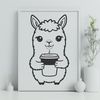 Fluffy South American Camelid A South American camelid animal with a long neck and fluffy fur.