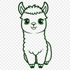Alpaca Illustration SVG An illustration of a South American alpaca, a type of camelid mammal known for its soft fleece.