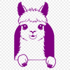 Whimsical Andean Friend Close-up of a curious alpaca peeking out from behind a fence, created as a vector graphic.