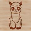 South American Camelid Design A detailed illustration of a South American camelid animal, commonly known as an alpaca.