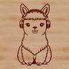 A South American camelid animal, the Alpaca, is depicted in a digital format.