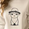 Adorable Andean Camelid Silhouette A South American camelid with a distinctive appearance, sporting a traditional hat.