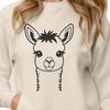 Free Alpaca SVG Clip Art A realistic illustration of a South American camelid animal with long neck and legs.