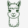 Adorable South American Animal Silhouette A digital illustration of a standing alpaca with soft fur and gentle eyes.