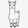 Fuzzy Alpaca Illustration An illustration of a standing alpaca with its fur fluffed out.