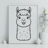 High-Resolution Alpaca Design A high-quality illustration of a South American camelid, typically kept as livestock.
