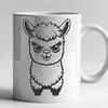 Free Standing Alpaca Clip Art A digital illustration of a standing alpaca with a calm expression.