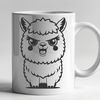 Gentle Alpaca Illustration A detailed vector illustration of a calm alpaca in a natural environment.