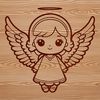 Detailed vector illustration of a winged angel in various styles suitable for digital crafting and design.