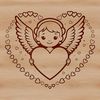 An elegant angel design with a heart-shaped halo.